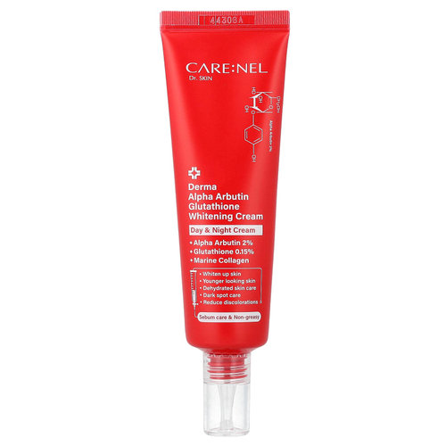 Care:Nel, Derma Alpha Arbutin Glutathione Whitening Cream, 45 мл (1,52 жидк. унц.)