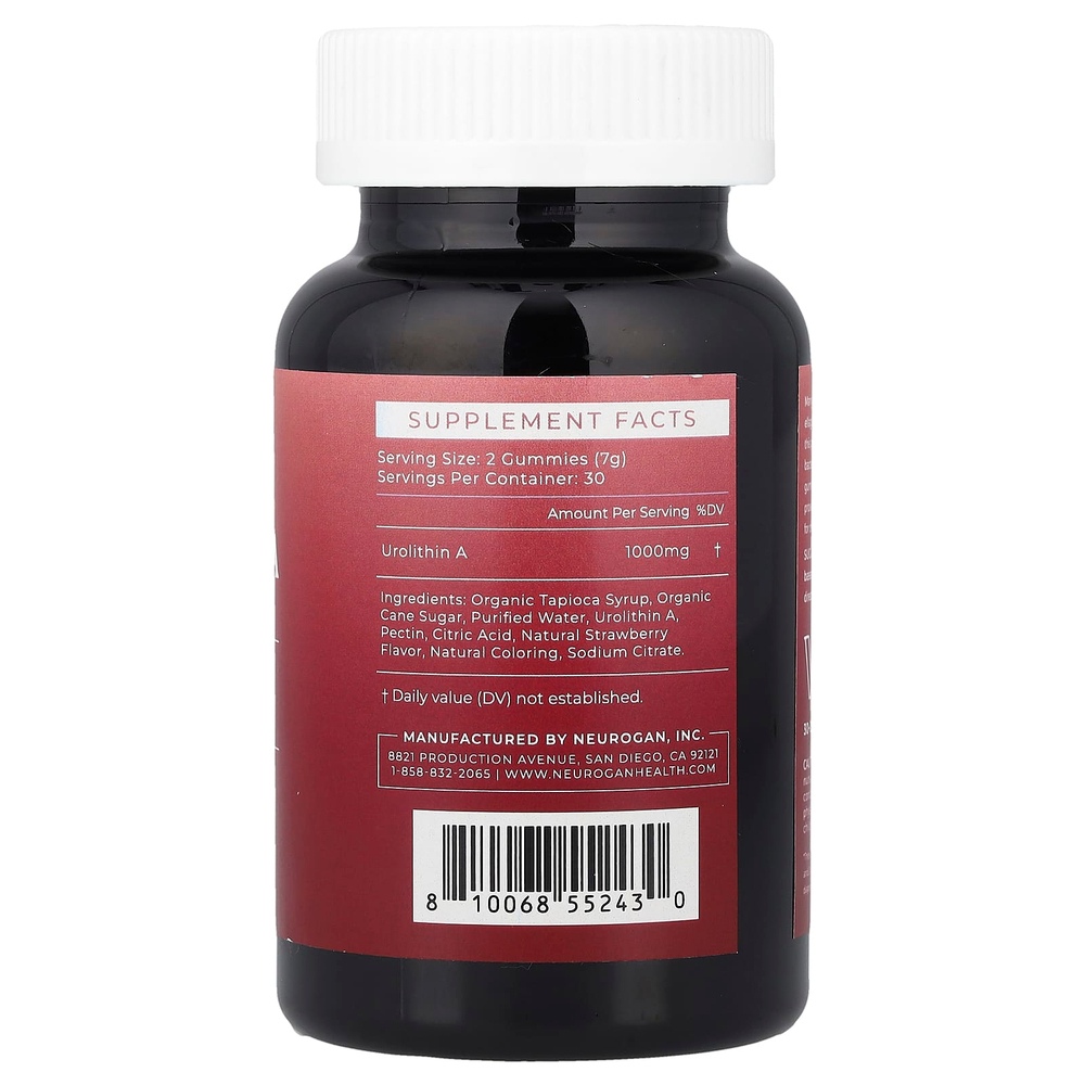 Neurogan Health, уролитин A, жевательные таблетки, со вкусом клубники, 60 жевательных таблеток (500 мг в 1 жевательной таблетке)