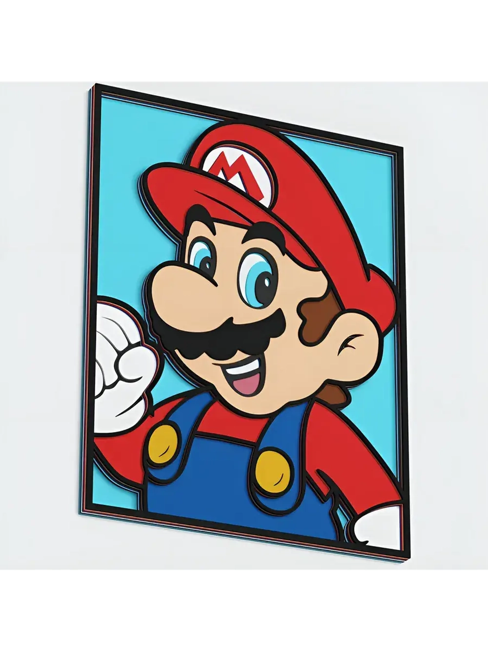 3D Картина по номерам из дерева Портрет Марио, 23x30 см