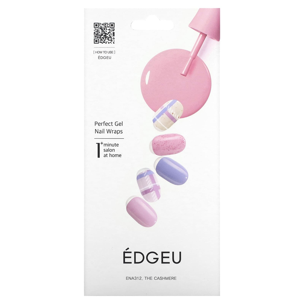 Edgeu, Гелевые обертывания для ногтей Perfect, ENA 312 The Cashmere, набор из 19 предметов