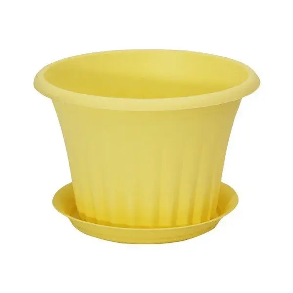 Кашпо КЭРОЛ D180мм 1,5л с подставкой Банановый 0,12,18х0,18м (комплект 15 шт)