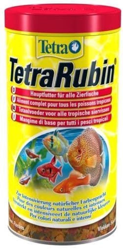 TetraRubin корм в хлопьях для улучшения окраса всех видов рыб 1 л