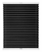 Штора плиссе Стандарт с ручками, ткань Мона СН blackout арт. 4169 черный, цвет комплектующих белый, серый, антрацит, черный, коричневый, кремовый и т д