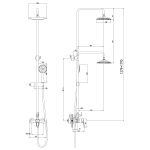 LM3160C Омега Смеситель для душа с верх. душ лейкойТропический дождьи 1-функ.лейкой,хром (к/к 4)