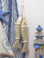 Декор на стену для интерьера "Рыбы в сетях"