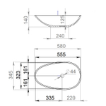 Раковина Salini PAOLA 1101101G накладная 58 cм