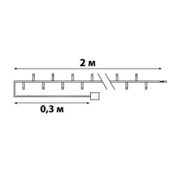 ULD-S0200-010-STB-2AA WARM WHITE IP20 CLIPS Гирлянда светодиодная на батарейках 2AA не в-к. Прищепки. 2м. 10 светодиодов. Теплый белый свет. Провод прозрачный. TM Uniel.