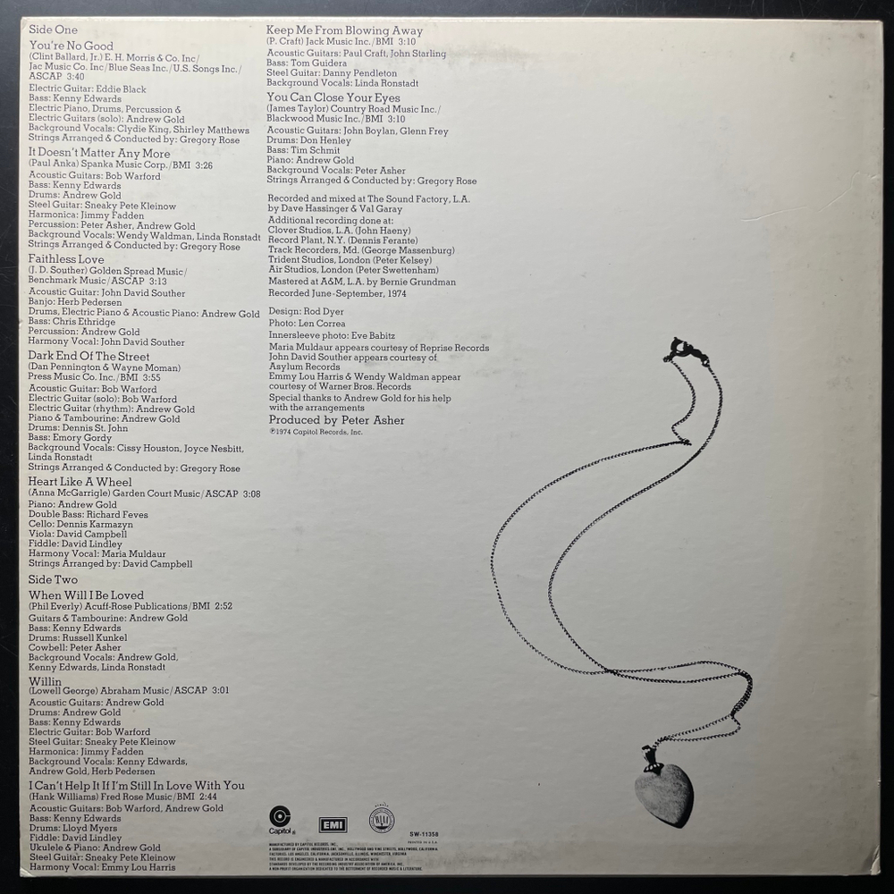 Linda Ronstadt ‎– Heart Like A Wheel (США 1975г.)