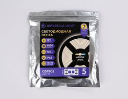 Ambrella Светодиодная лента Ambrella Light GS1902 5050 30Led /7.2W m/ 12V IP65 4500K 5m LED Strip 12V GS1902