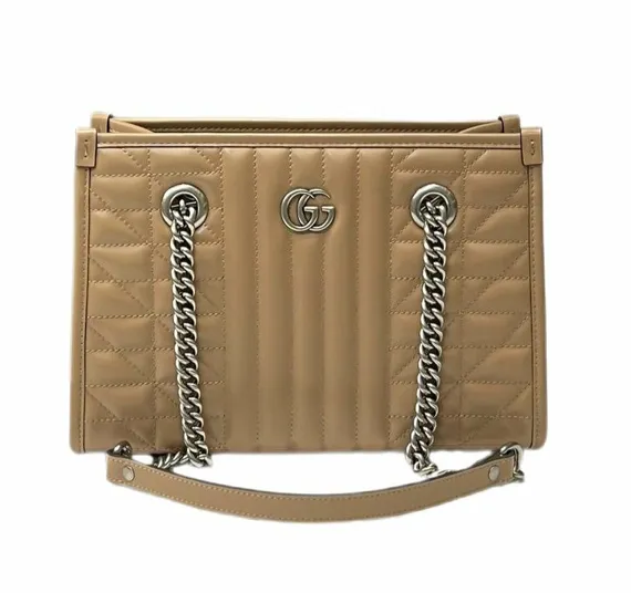 Маленькая сумка-тоут Gucci GG Marmont коричневый