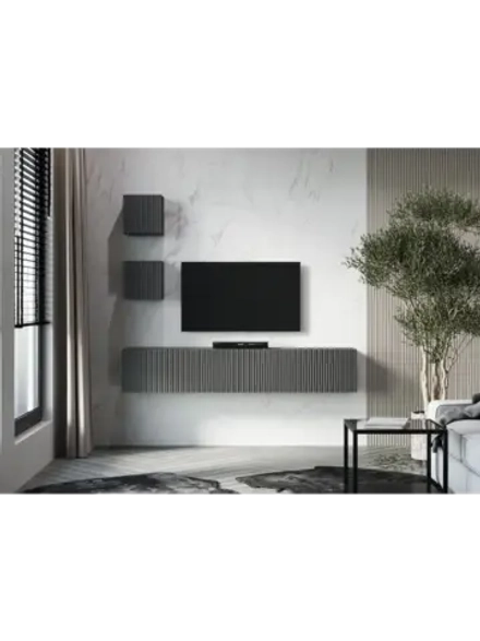 Модульная стенка Серый Графит 180х33х160