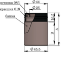 Банка 75 мл 35 мм ПНД
