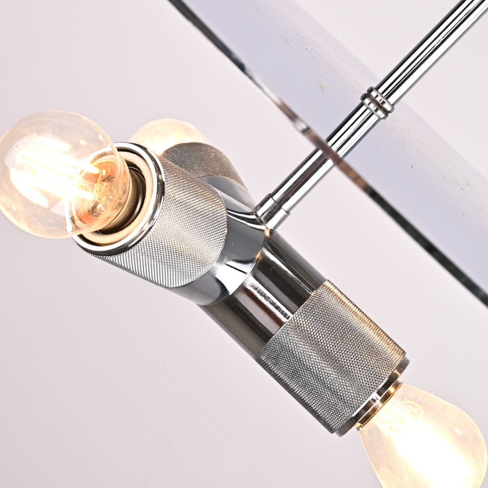 Люстра Rh Utilitaire Disk Triple Pendant Silver By Imperiumloft