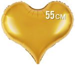 Сердце золотое матовое фольга 55см