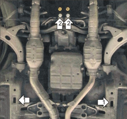 Защита КПП. 2 мм, Сталь. для Subaru Outback 2000-2003 MOTODOR.02228