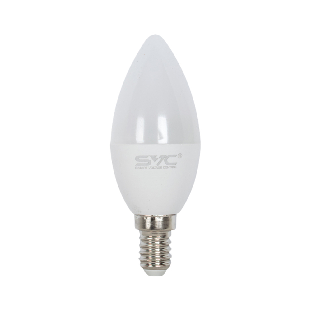Лампа светодиодная SVC LED C35-9W-E14-3000K Свеча Тёплый