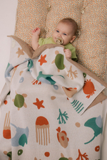 8060-212 Плед вязаный (морской)