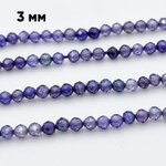 Фианит (кубический цирконий), цвет светло-фиолетовый, размер 3 мм, цена за нить около 130 шт (38 см)
