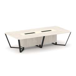 Steel Meet Стол переговорный прямоугольный KM-PR.B.SP-12 Денвер Светлый/Ваниль Глянец/Металл Черный