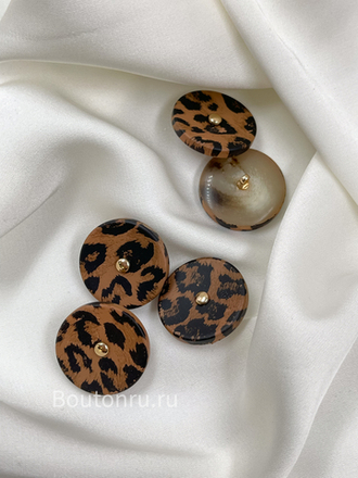 Пуговицы леопардовые на золотистой ножке