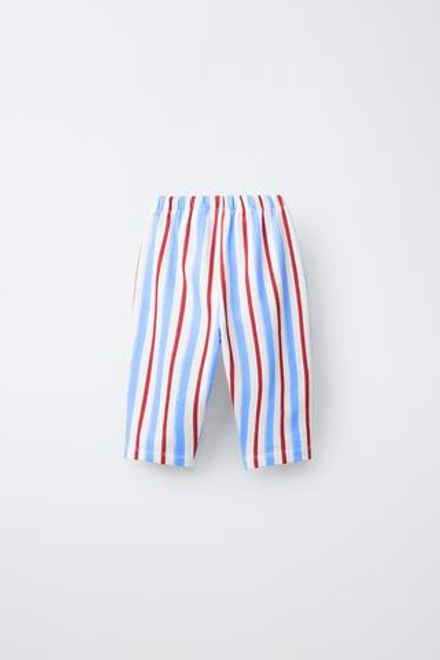 ZARA БРЮКИ В ПОЛОСКУ, БЕЛЫЙ