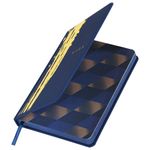 Ежедневник датированный 2023 А5 138x213 мм BRAUBERG "Goldy", цветной срез, синий, 114156