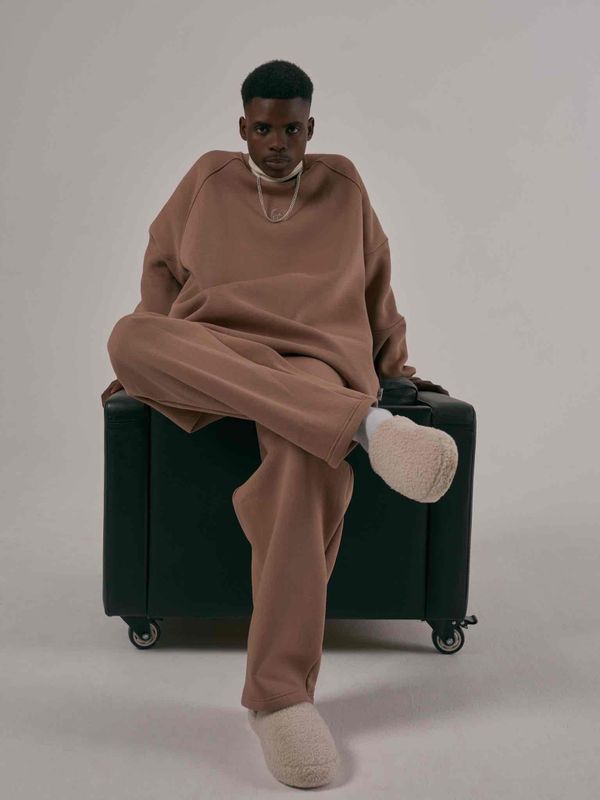 Брюки Multicolor Широкие с начесом синопия фреско - фото 8