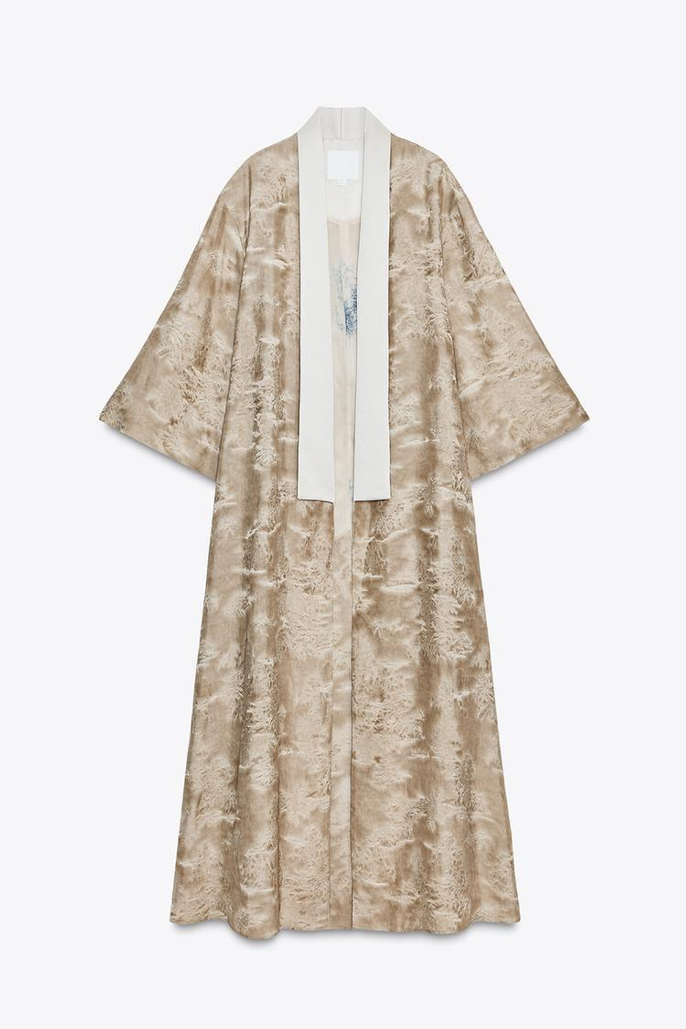 ZARA ПАЛЬТО С ПРИНТОМ — ZW COLLECTION, БЕЖЕВЫЙ