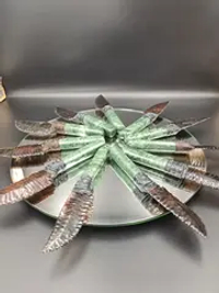 Обсидиановый клинок с рукоятью из змеевика 17 см