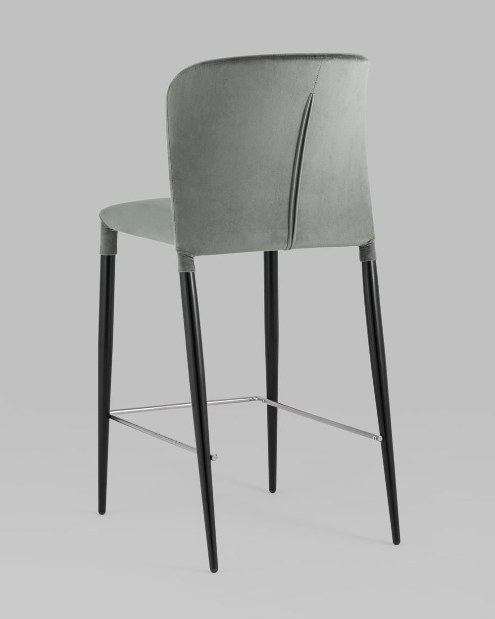 Стул полубарный Лори велюр серый