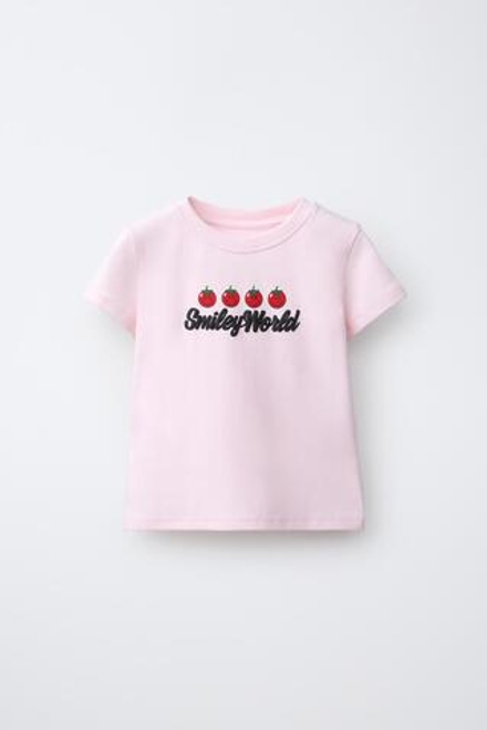 ZARA ФУТБОЛКА С ПРИНТОМ «ТОМАТ СМАЙЛИК»®, РОЗОВЫЙ