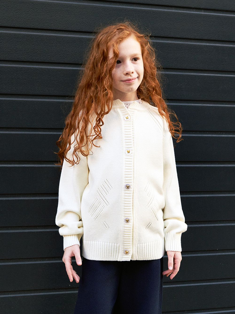 Кардиган для девочки AT941 молочный