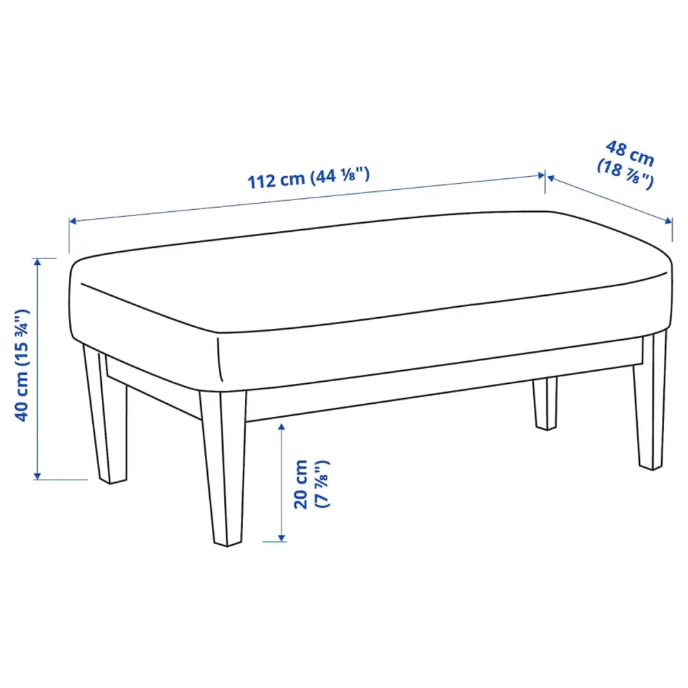 Скамья - IKEA EKENÄSET/EKENASET/ЭКЕНАСЕТ, 40х112 см, бежевый/коричневый,