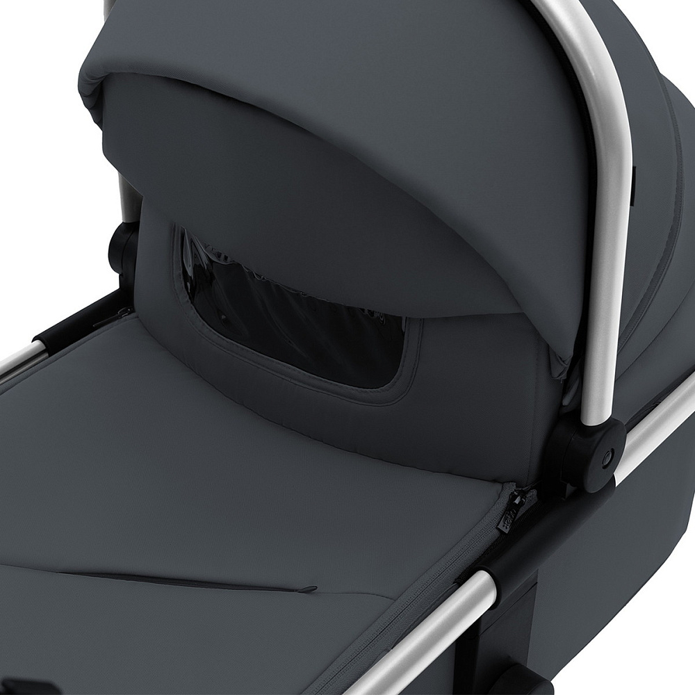 Коляска Agex Life 3 в 1 хромированная рама с автокреслом i-Safe S Grey ALM606 Midnight Grey (Темно-серый)