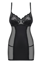 Облегающая сорочка Amallie с полупрозрачными вставками (Размер: XXL) (Цвет: черный)