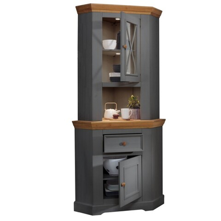 Буфет «Форест» угловой серый 7012/бейц-масло