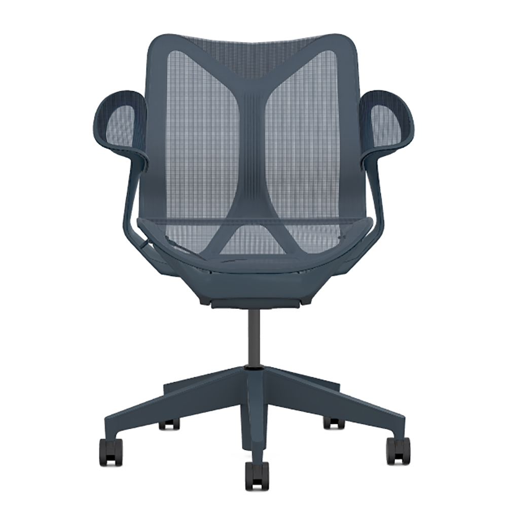 Кресло Herman Miller Cosm, низкая спинка, цвет Nightfall, подлокотники «лепестки» (Leaf)