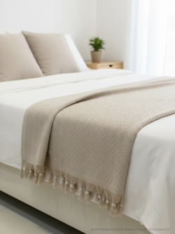 Плед-покрывало из хлопка Stephane, цвет Бежевый