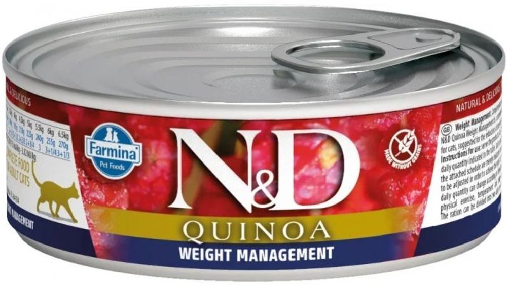 Farmina N&amp;D 80г влажный корм для кошек QUINOA Контроль веса для кошек