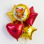 Шар (19"/48 см) Звезда, Красный 1 шт.