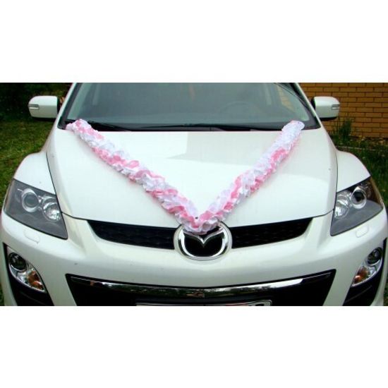 Лента на капот галочка атлас цвет: персик (ширина 19см) №548.224