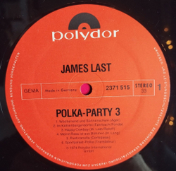 Винтажная виниловая пластинка LP James Last Polka Party 3 (Germany 1974) Happy Cowboy