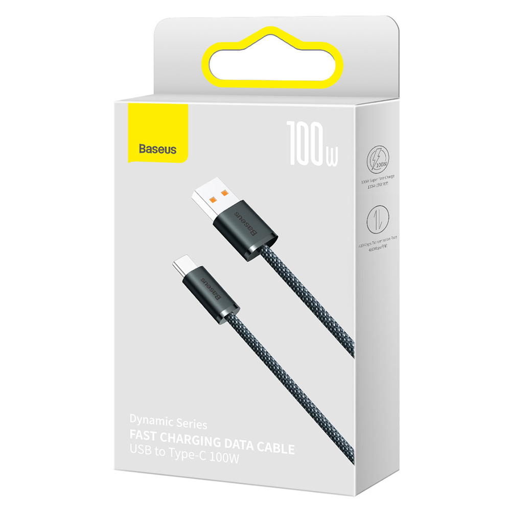 Type-C Кабель Baseus Dynamic Series Fast Charging Data Cable USB to Type-C 100W 1m - Slate Gray