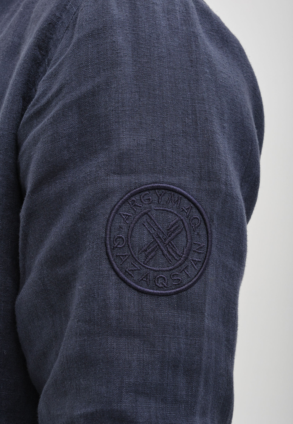 Рубашка мужская лен SHANYRAQ DARK BLUE