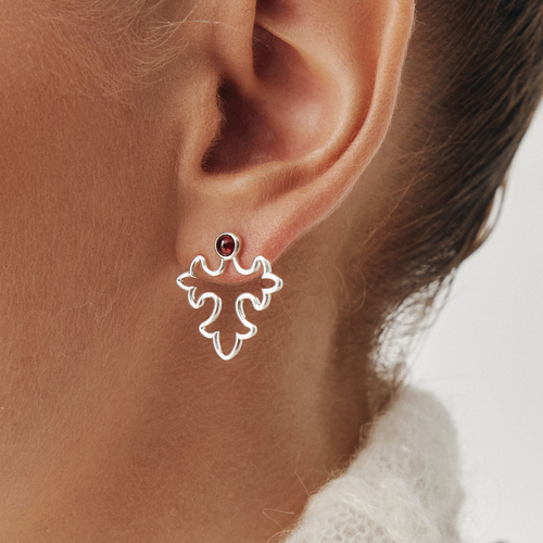 Серьги УЗОР с гранатами