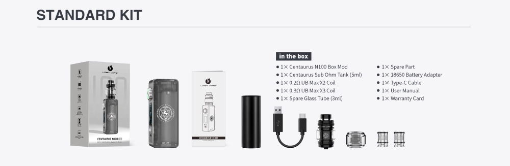 Бокс мод Lost Vape Centaurus N100 KIT 100W