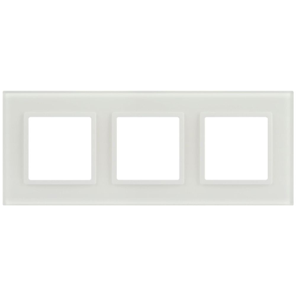 Рамка для розеток и выключателей ЭРА Elegance 14-5103-01М на 3 поста, стекло, белый матовый+бел.
