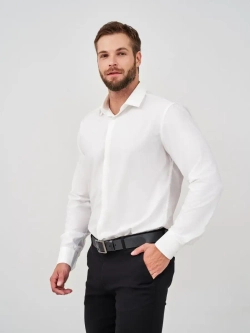 Рубашка классическая с длинным рукавом приталенная
