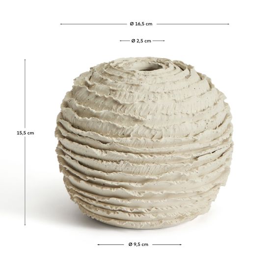 Ваза Evania из бежевой керамики 15 см