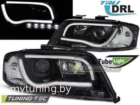 Передние фары led tube lights black для Audi A6 C5